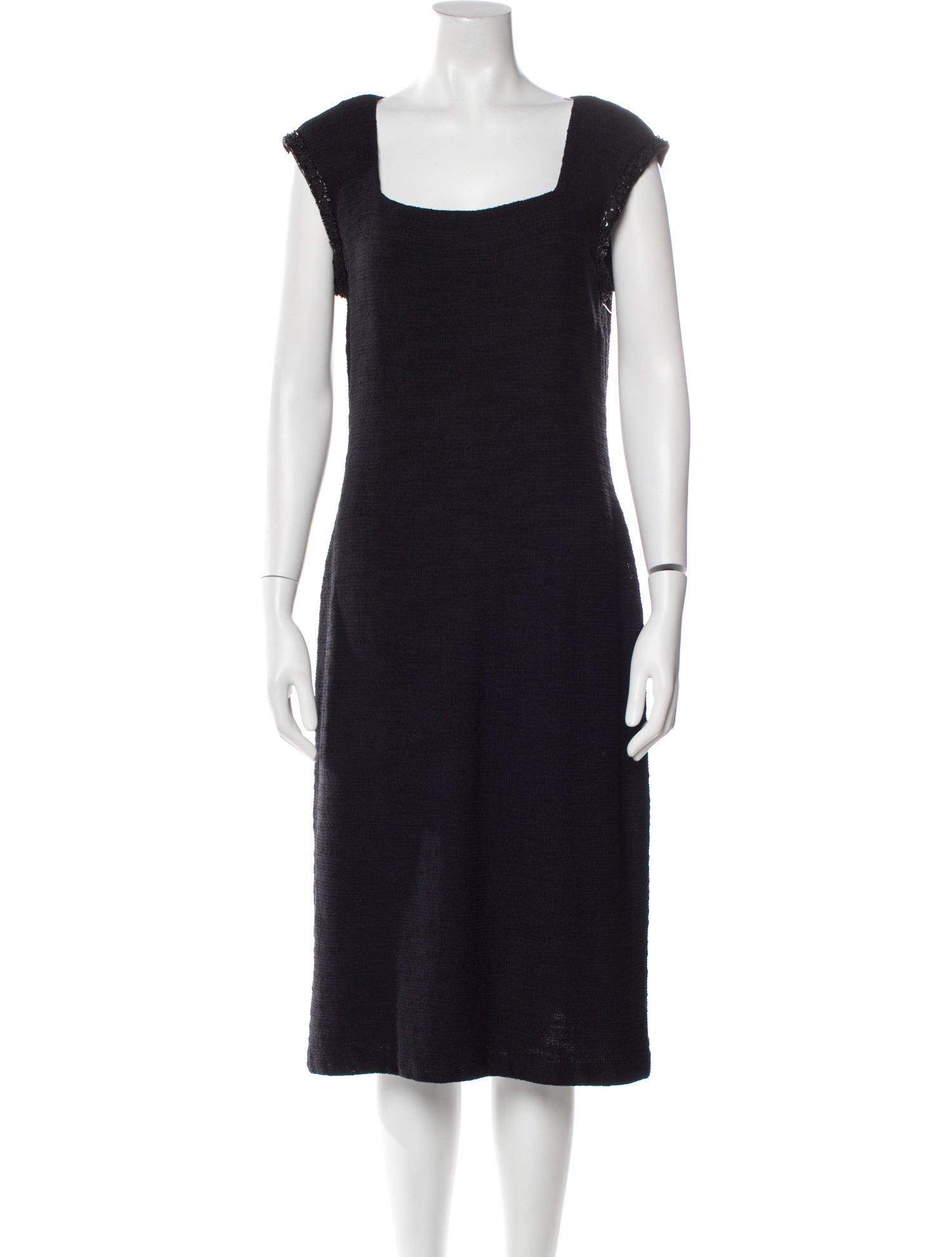 St. John Couture Square Neckline Midi Length Dress