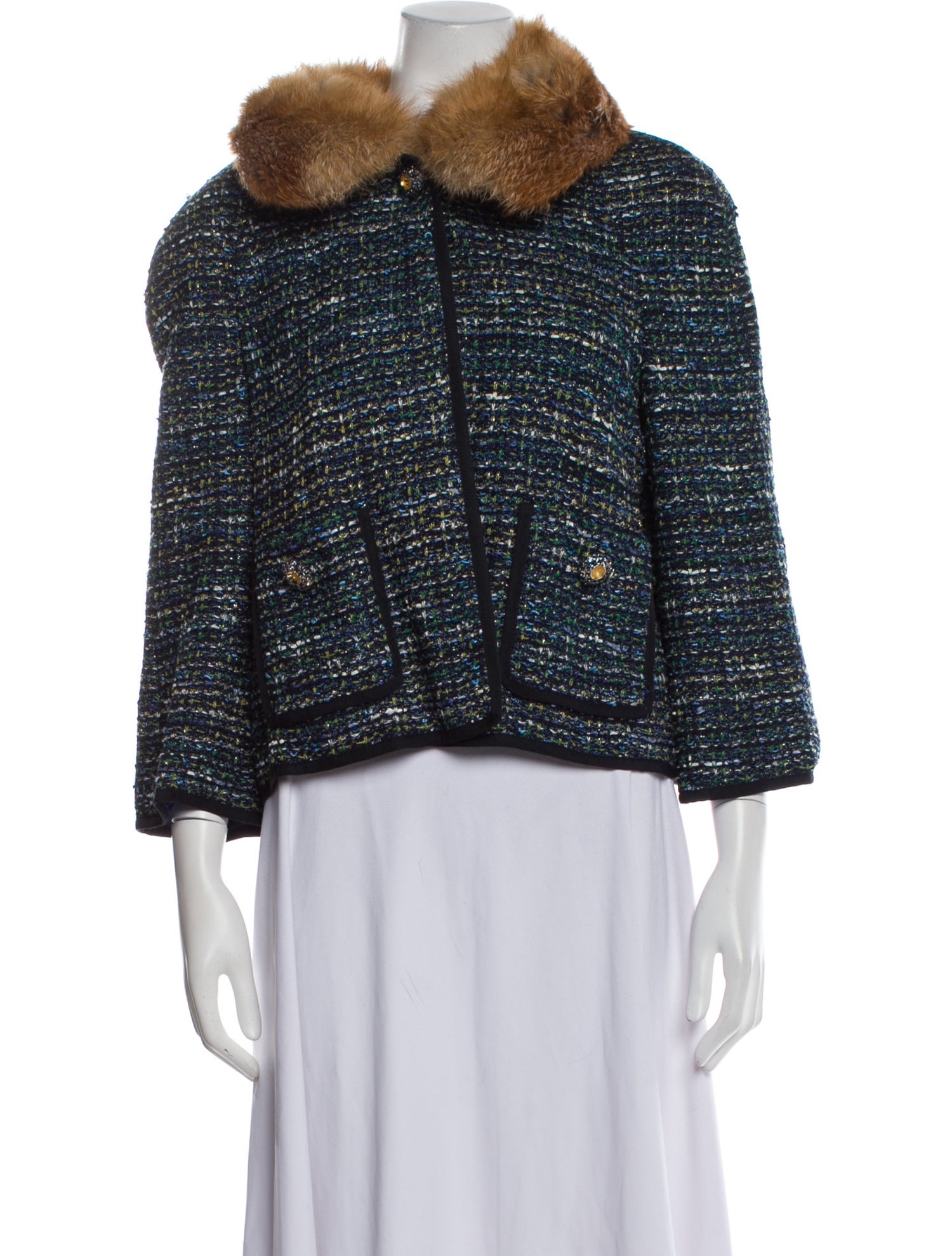 St. John Couture Silk Tweed Pattern Evening Jacket