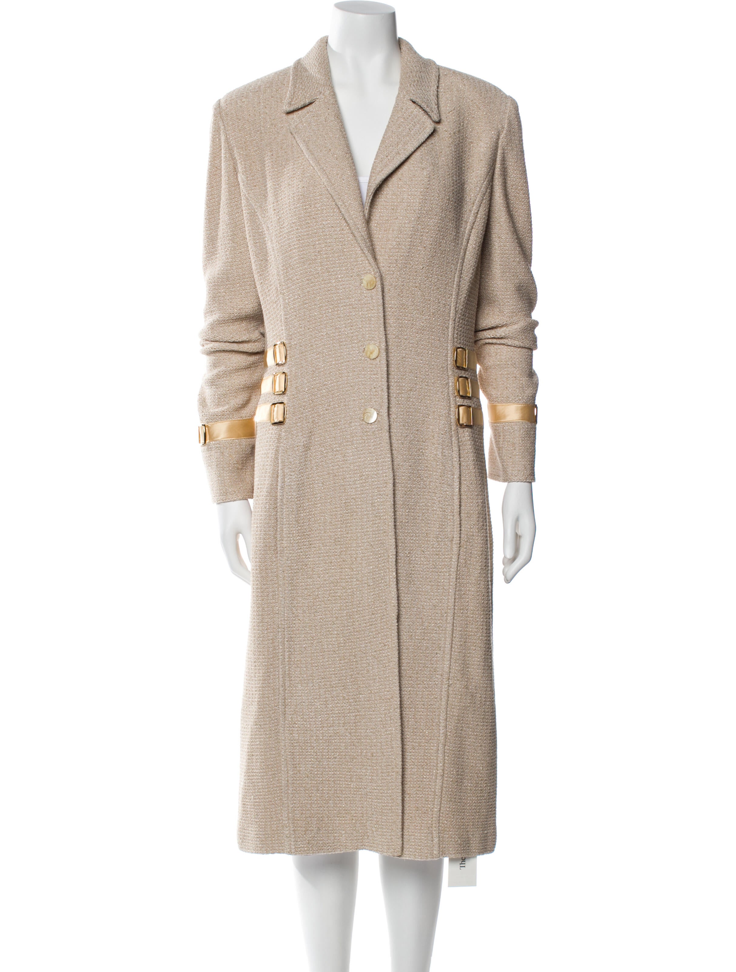 St. John Couture Wool Tweed Pattern Coat w/ Tags