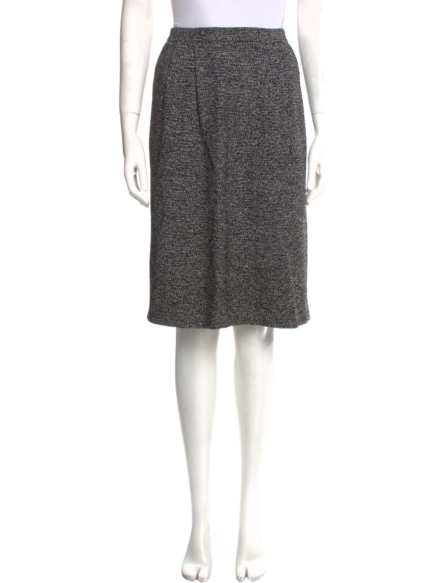 St. John Couture Tweed Pattern Knee-Length Skirt