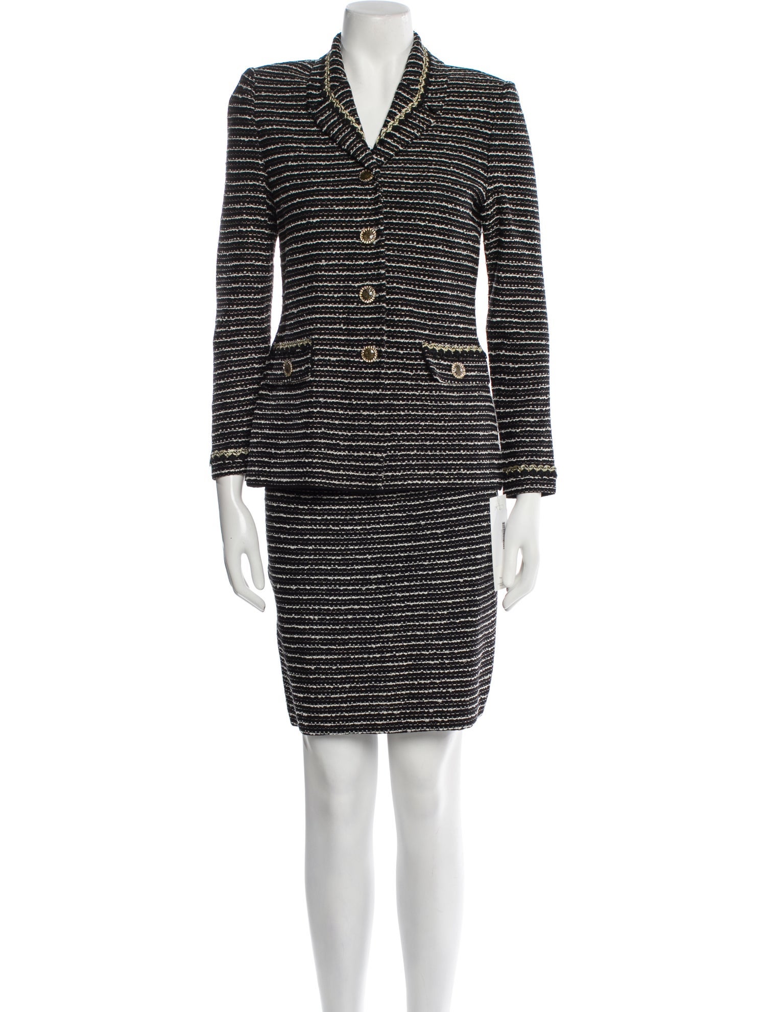 St. John Couture Striped Skirt Suit