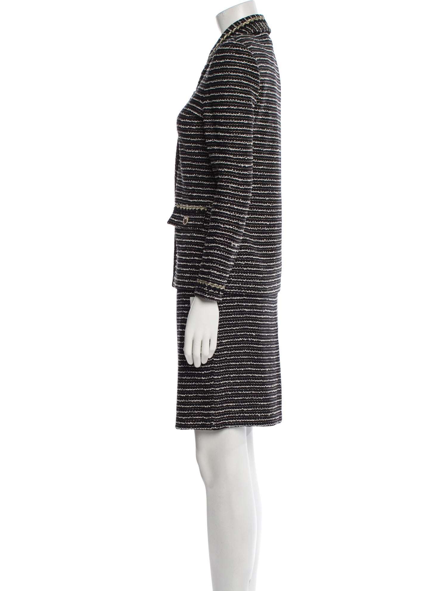 St. John Couture Striped Skirt Suit