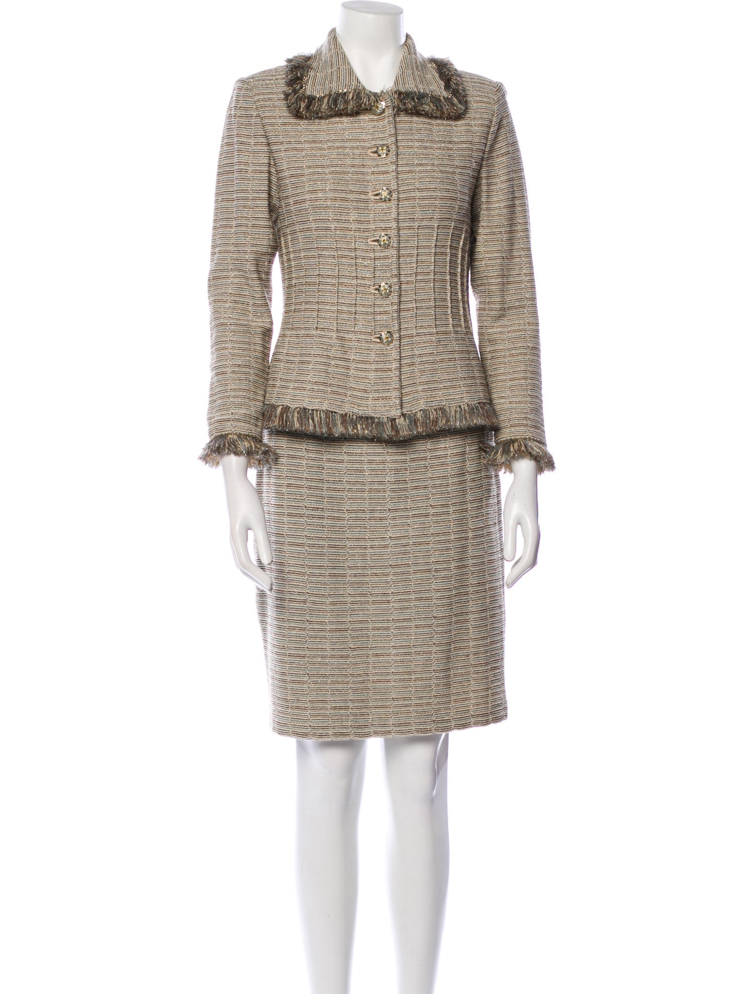 St. John Couture Glitter Accents Skirt Suit