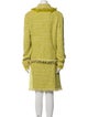 St. John Couture Tweed Pattern Feather Trim Skirt Suit