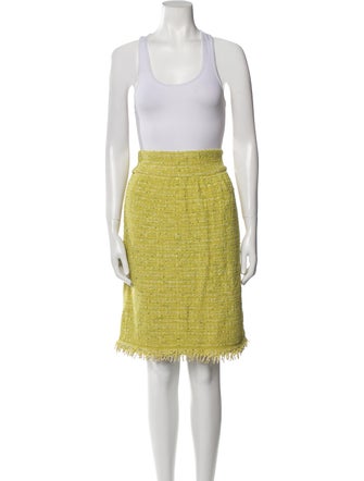 St. John Couture Tweed Pattern Feather Trim Skirt Suit