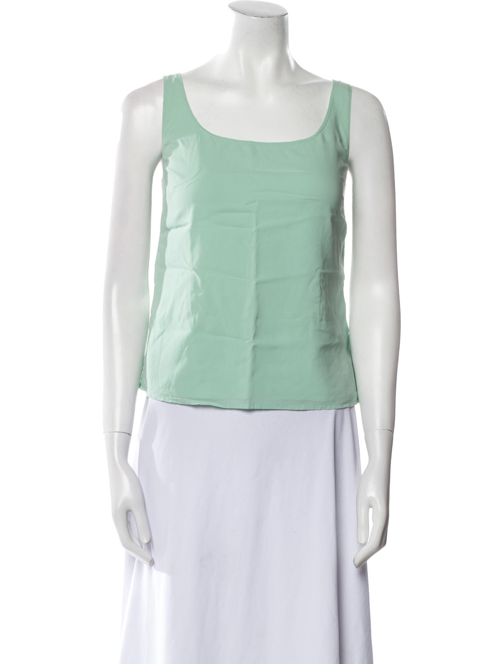 St. John Couture Silk Square Neckline Crop Top
