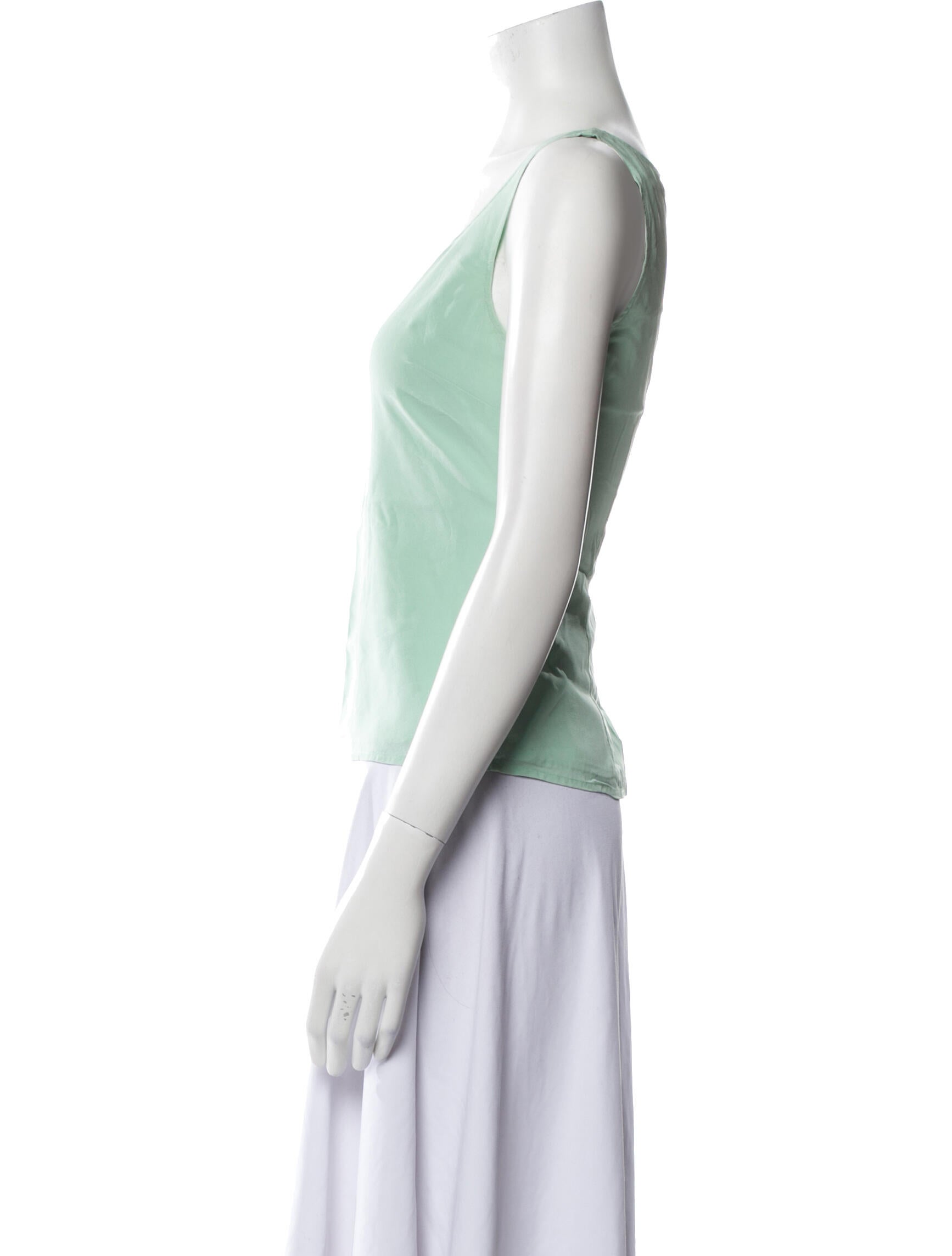 St. John Couture Silk Square Neckline Crop Top