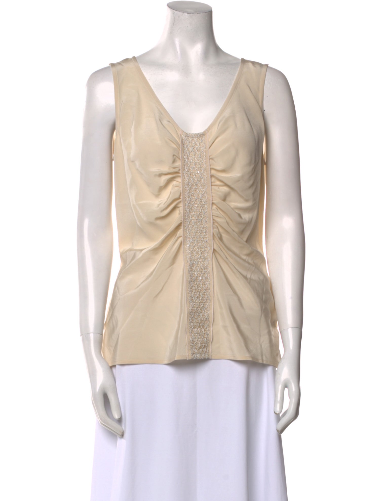 St. John Couture Silk V-Neck Top w/ Tags