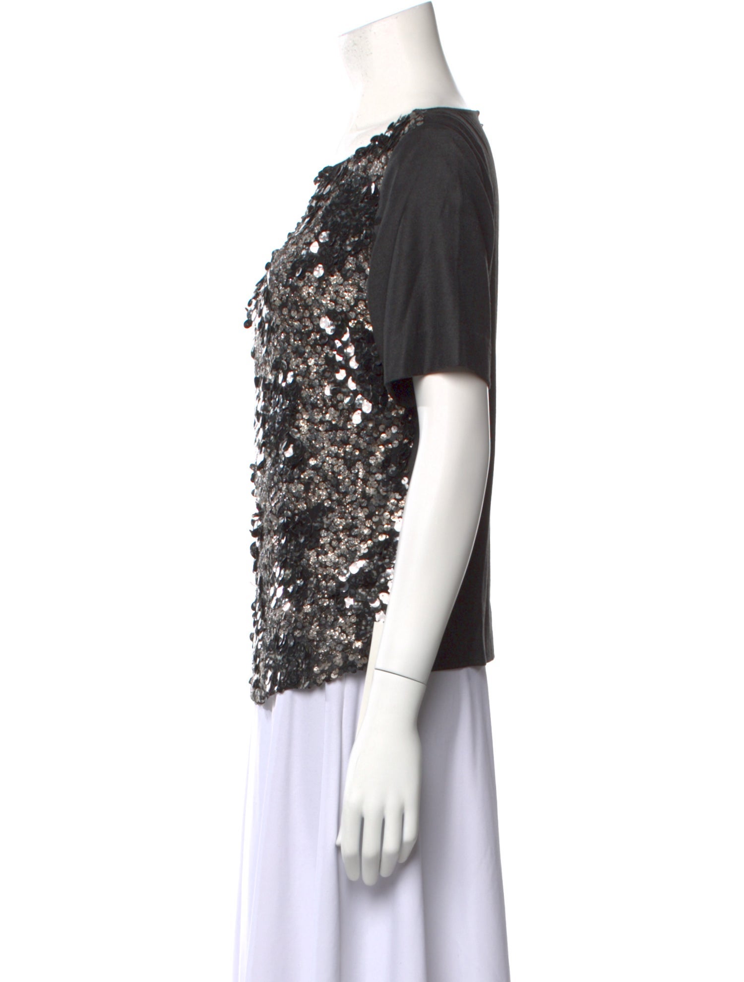 St. John Couture Patterned Scoop Neck T-Shirt