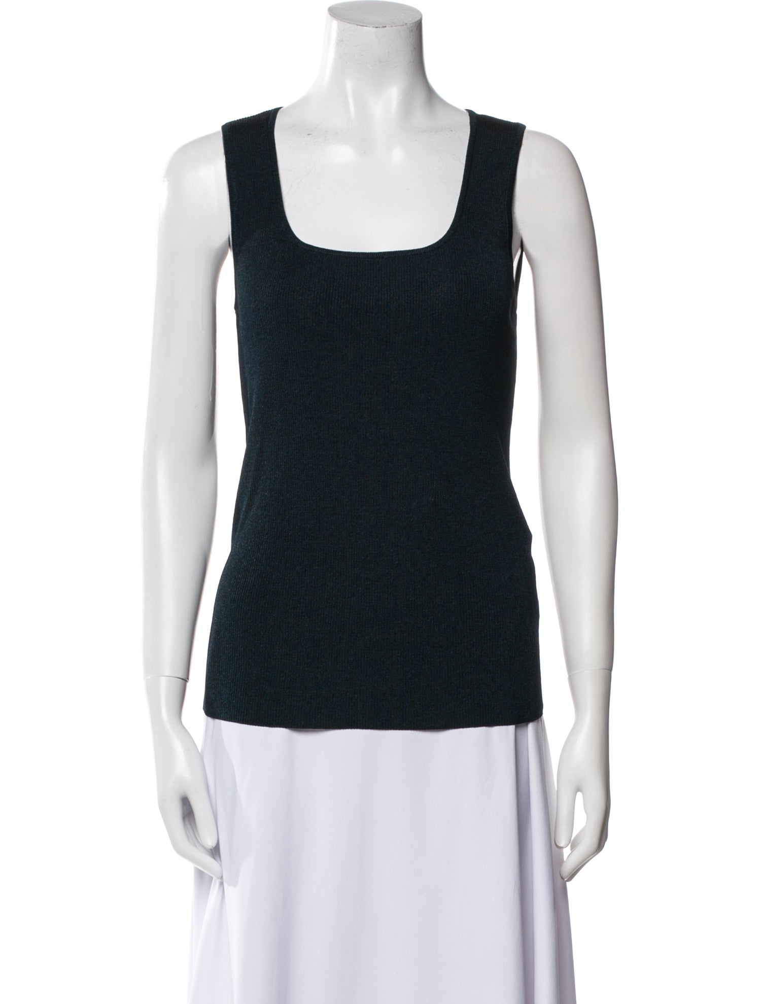 St. John Couture Square Neckline Sleeveless Top