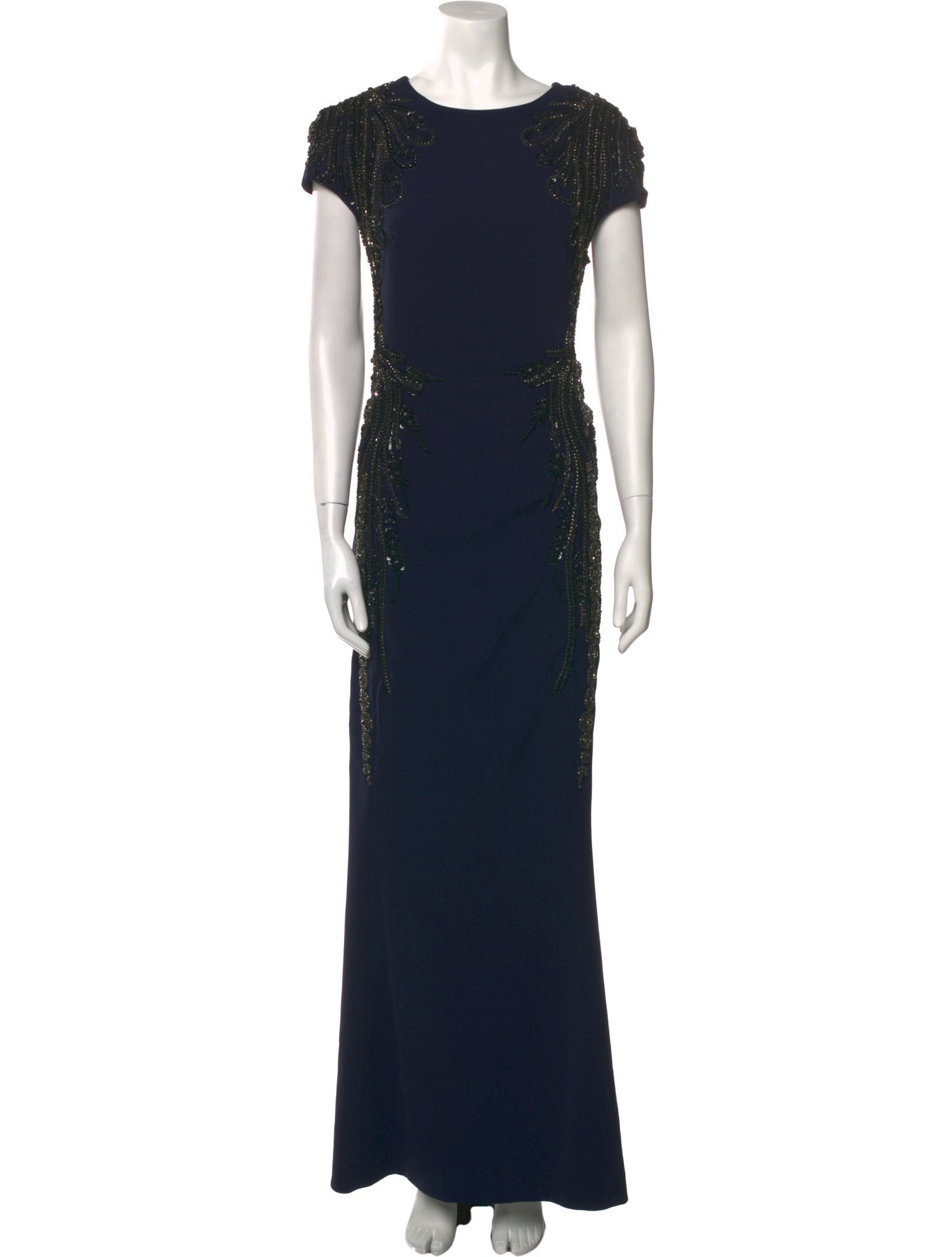 St. John Couture Crew Neck Long Dress