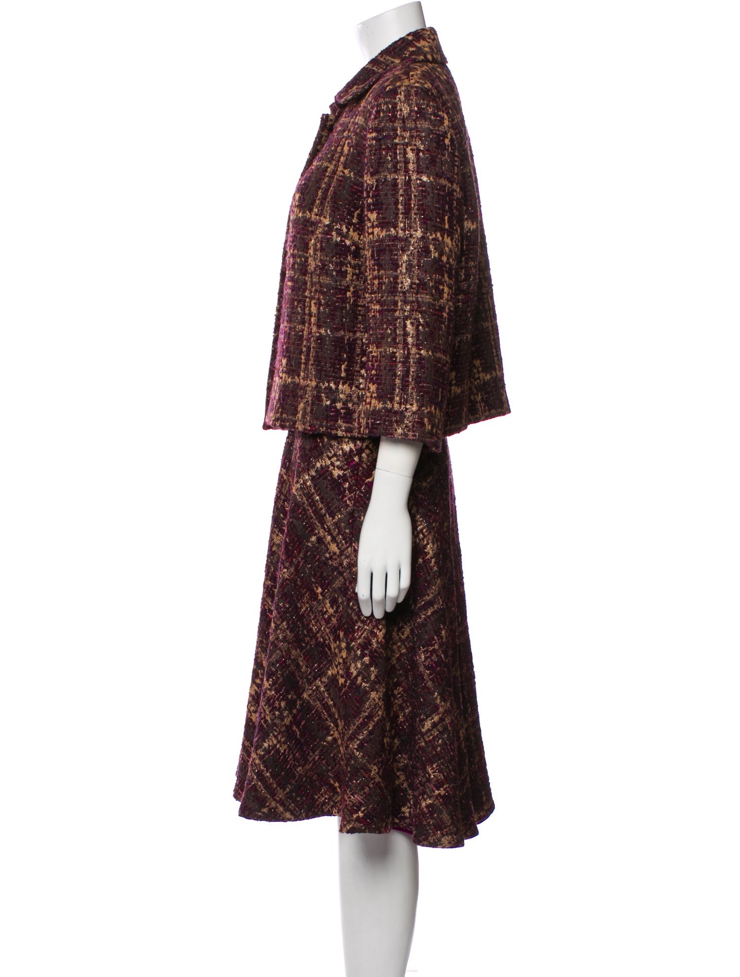 St. John Couture Tweed Pattern Skirt Suit