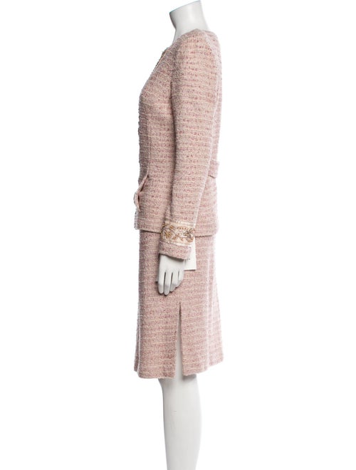 St. John Couture Wool Tweed Pattern Skirt Set