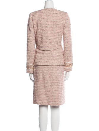 St. John Couture Wool Tweed Pattern Skirt Set