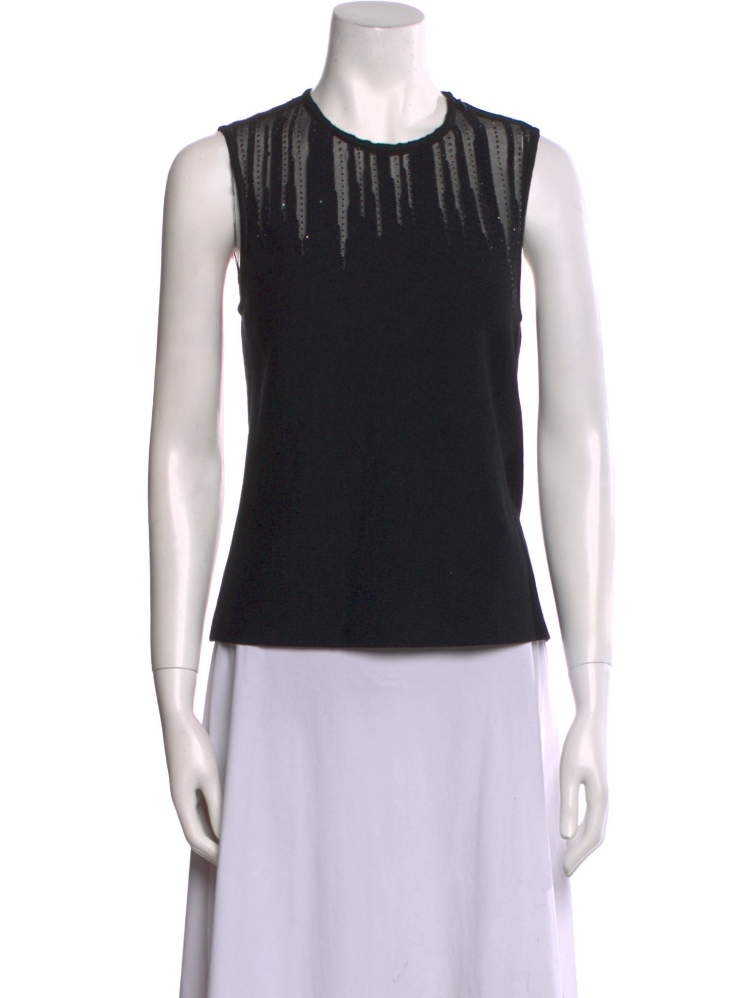 St. John Couture Crew Neck Sleeveless Top