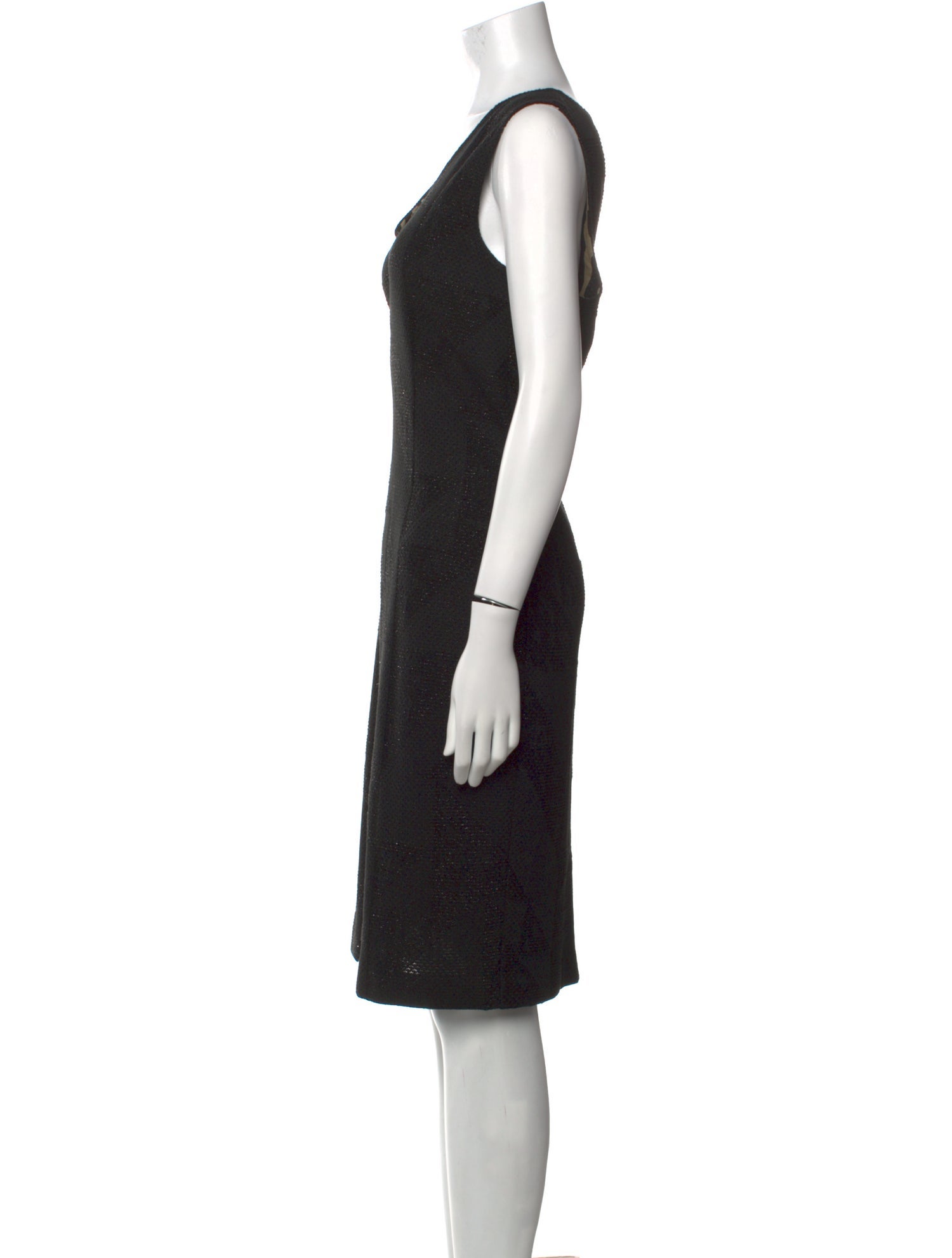 St. John Couture V-Neck Knee-Length Dress