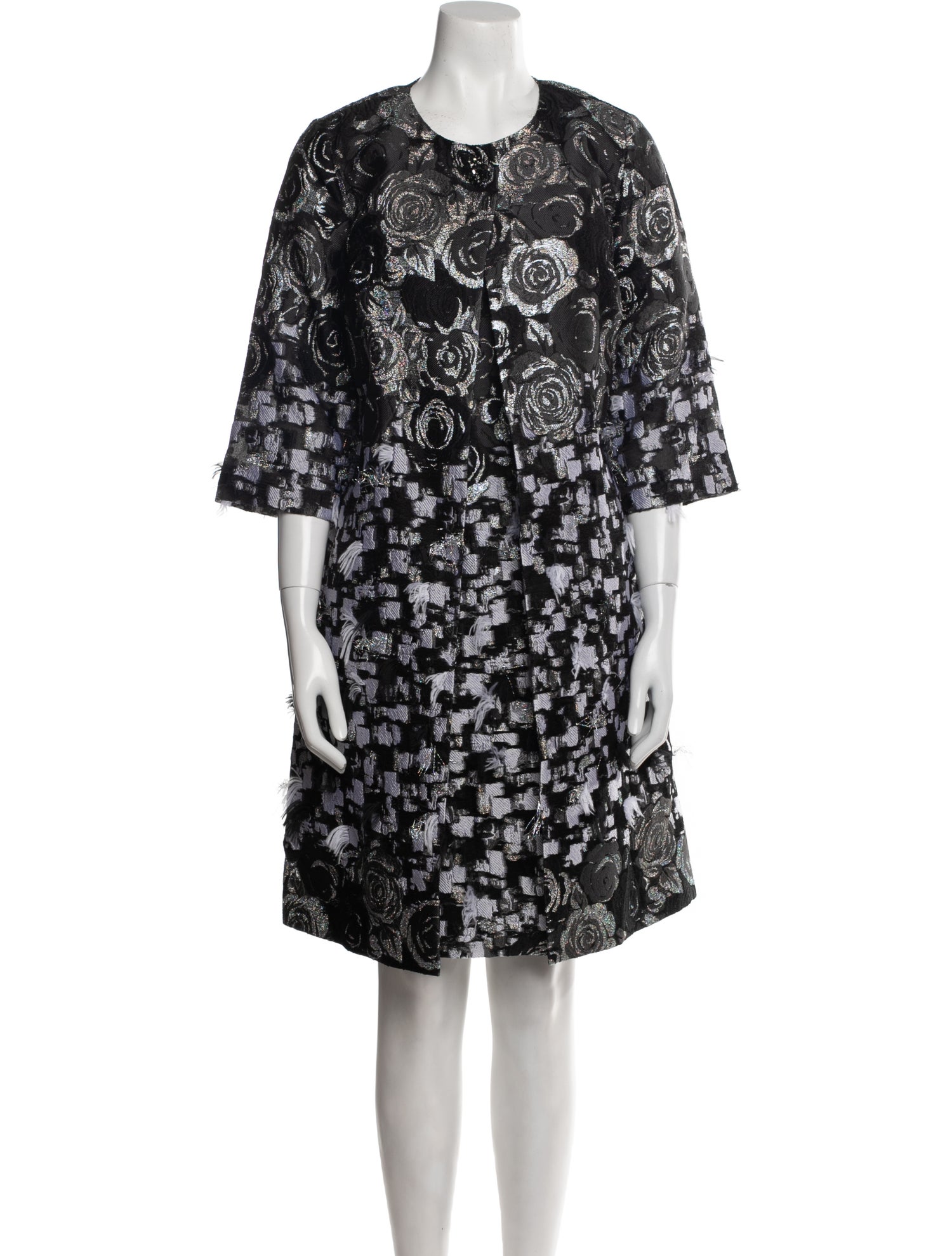 St. John Couture Printed Glitter Accents Dress Set