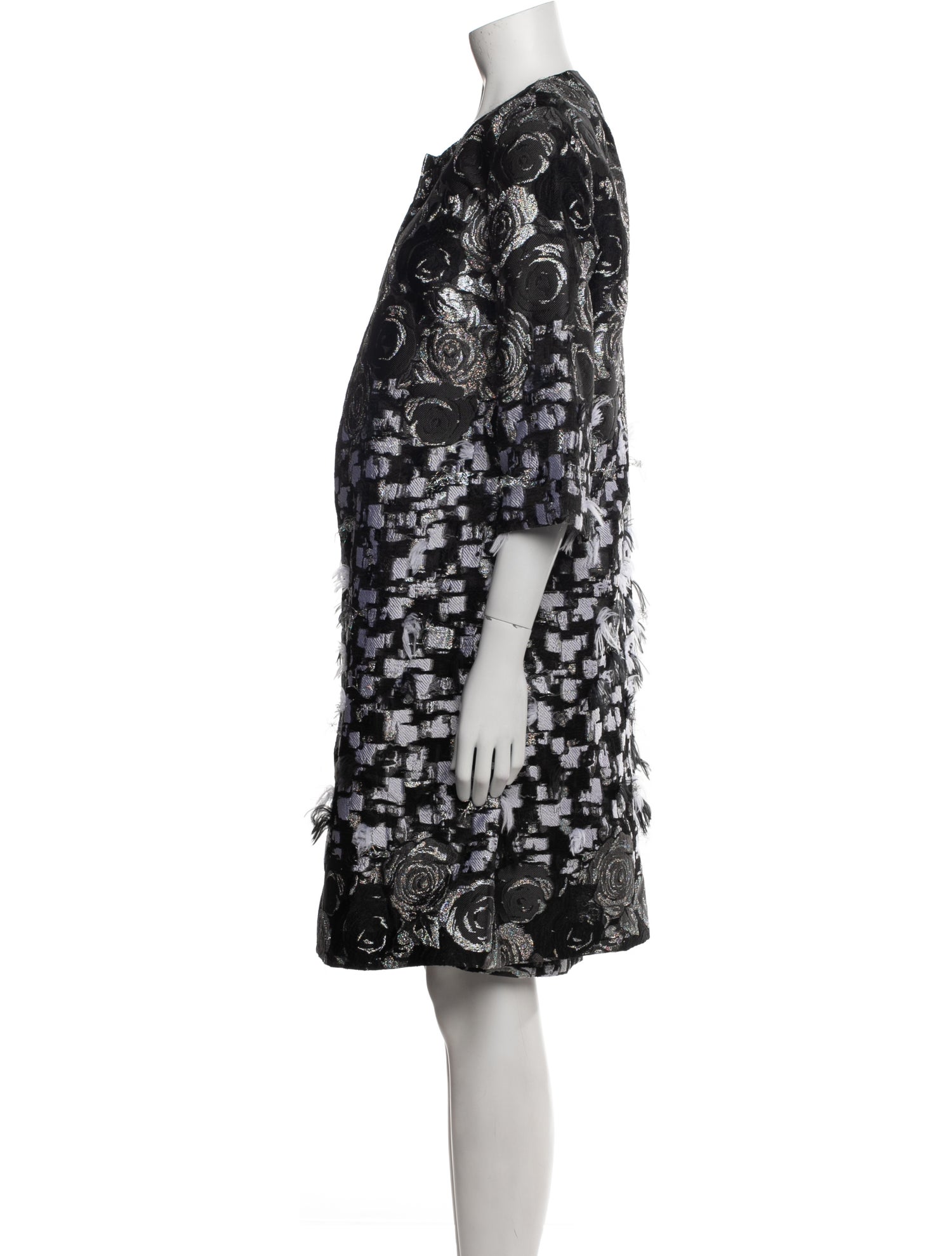 St. John Couture Printed Glitter Accents Dress Set
