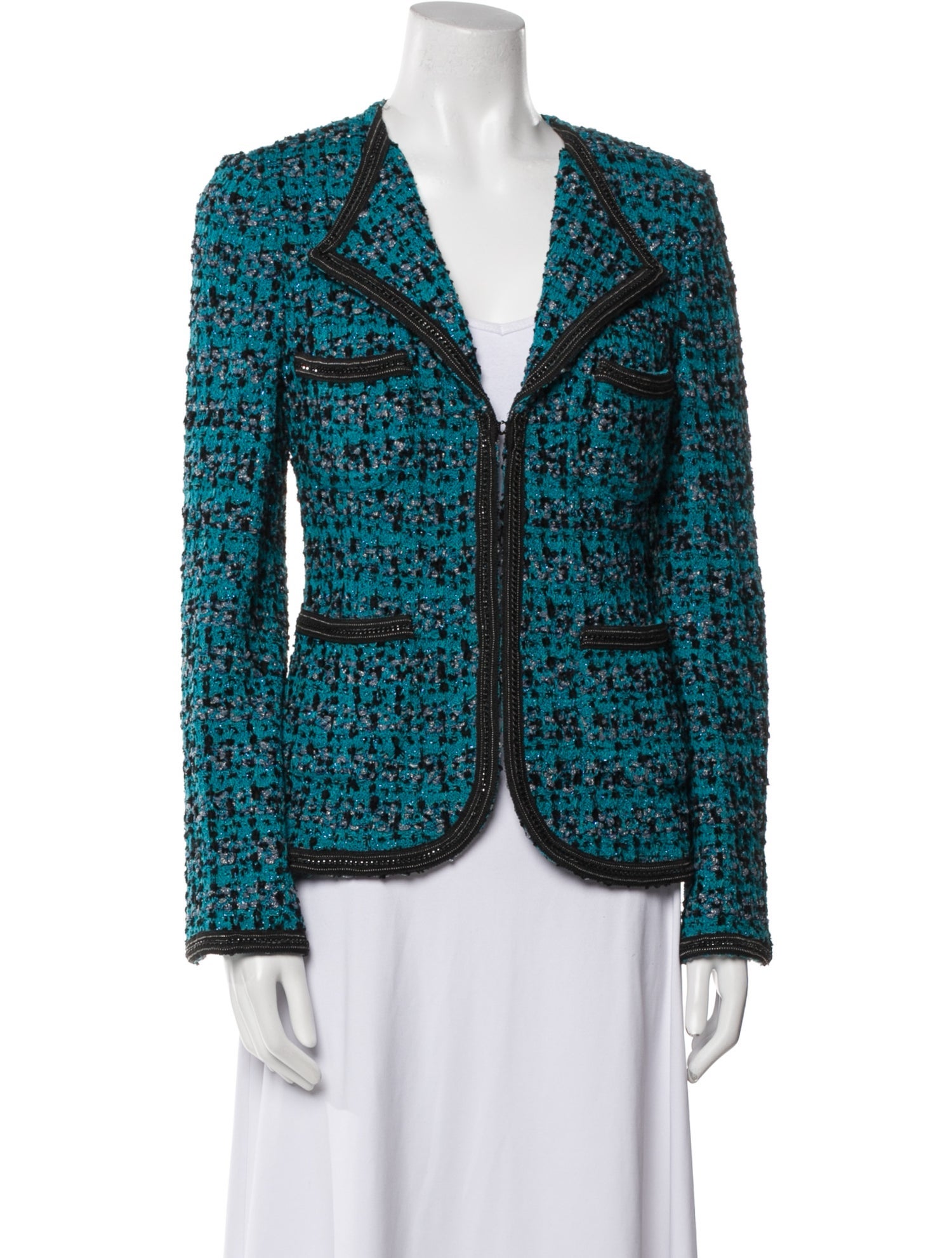 St. John Couture Vintage Tweed Pattern Evening Jacket