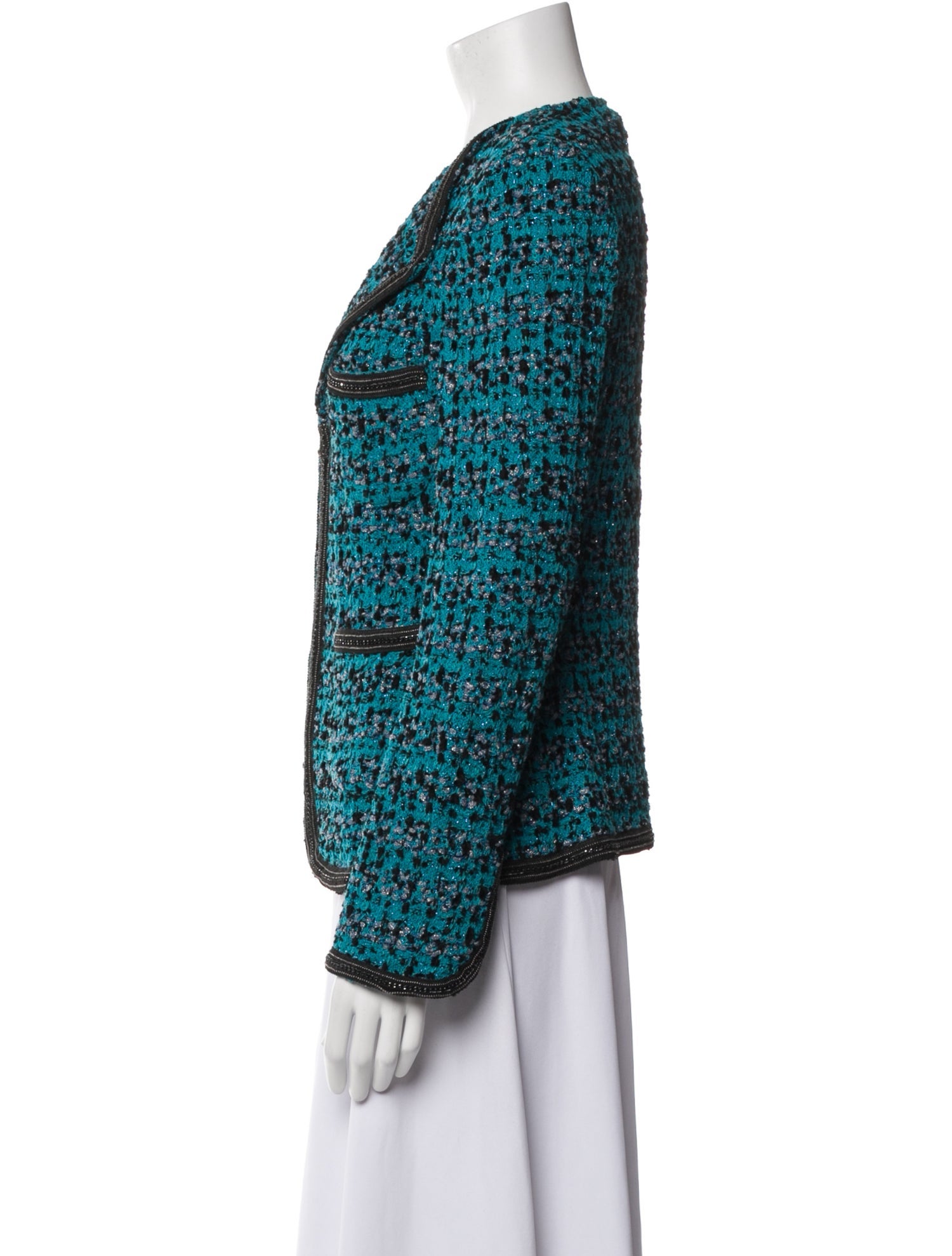 St. John Couture Vintage Tweed Pattern Evening Jacket