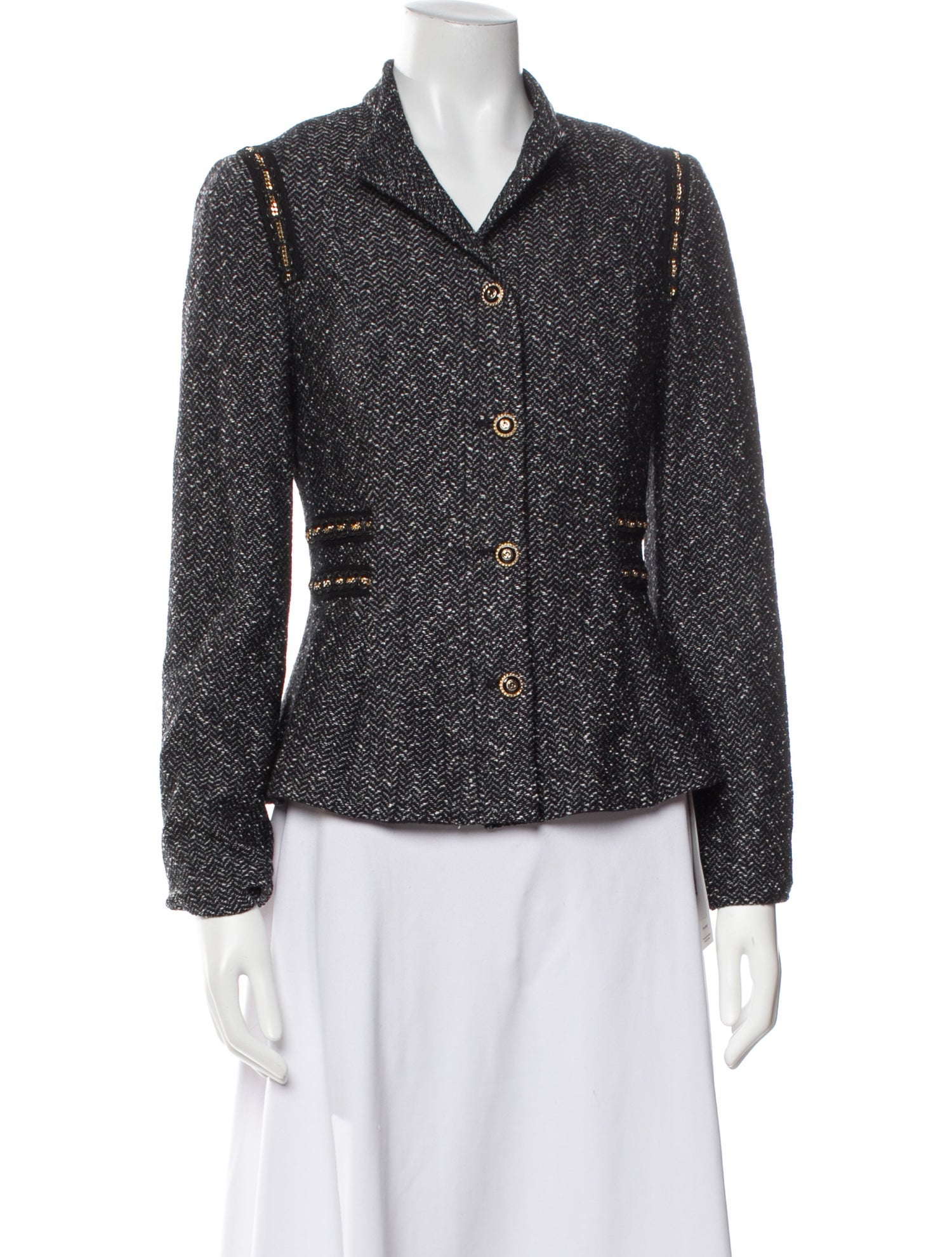 St. John Couture Wool Tweed Pattern Evening Jacket