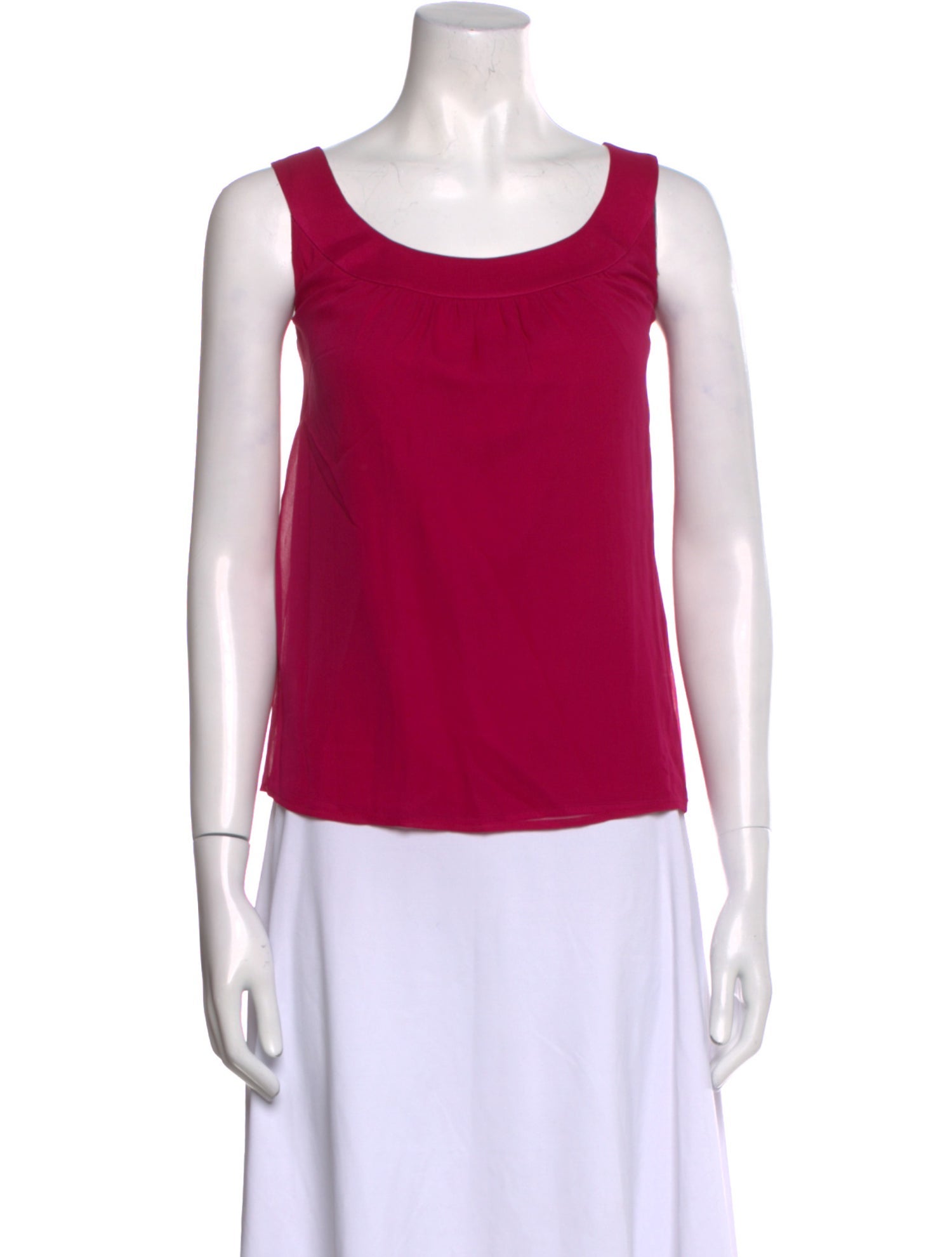 St. John Couture Silk Scoop Neck Top