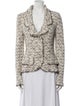 St. John Couture Wool Tweed Pattern Faux Fur Jacket
