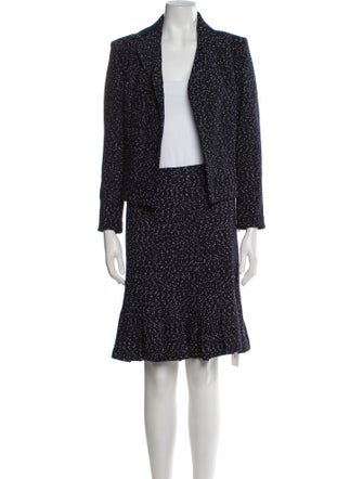 St. John Couture Wool Polka Dot Print Skirt Suit