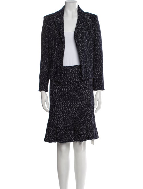 St. John Couture Wool Polka Dot Print Skirt Suit