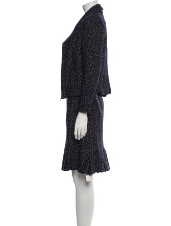 St. John Couture Wool Polka Dot Print Skirt Suit