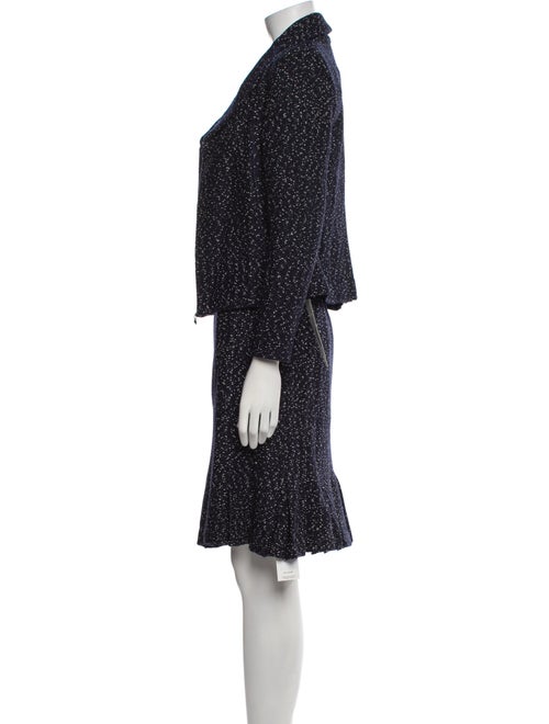 St. John Couture Wool Polka Dot Print Skirt Suit