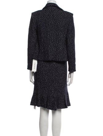 St. John Couture Wool Polka Dot Print Skirt Suit