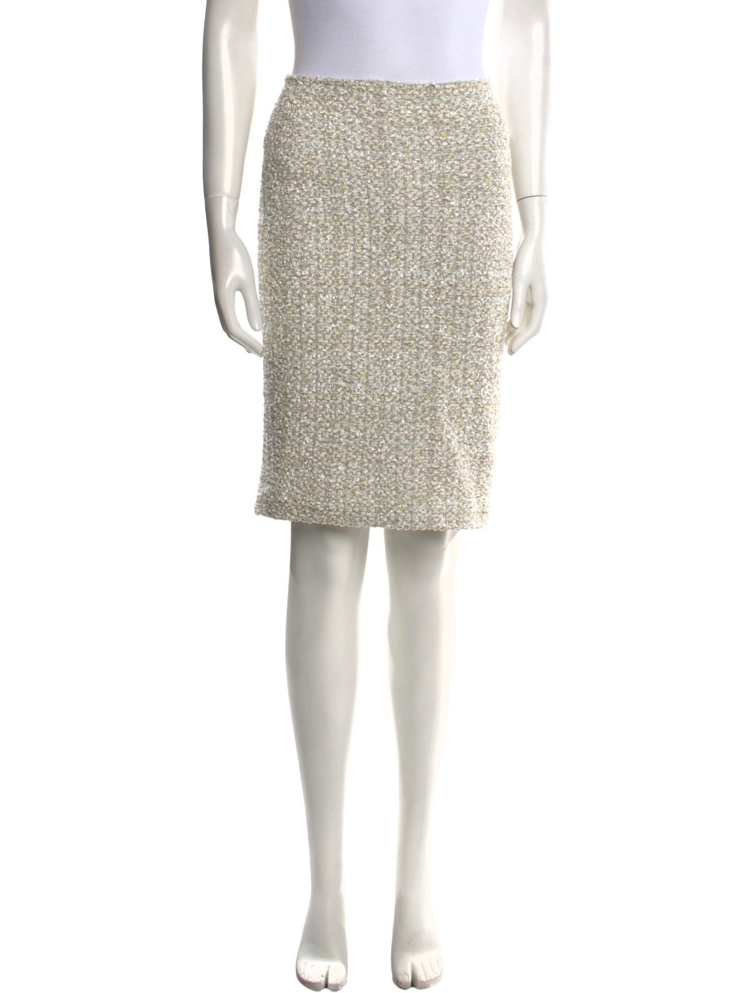 St. John Couture Tweed Pattern Knee-Length Skirt