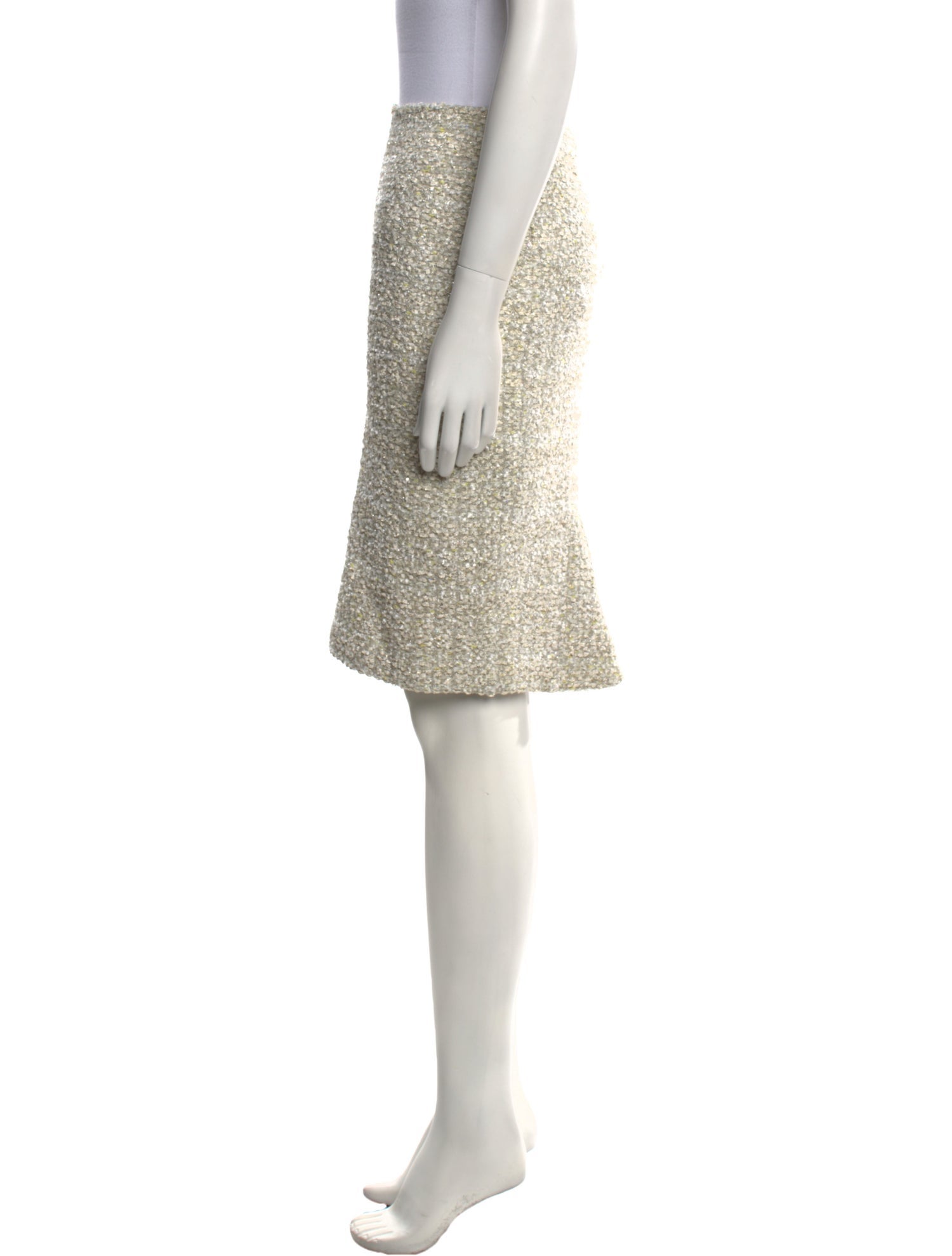 St. John Couture Tweed Pattern Knee-Length Skirt