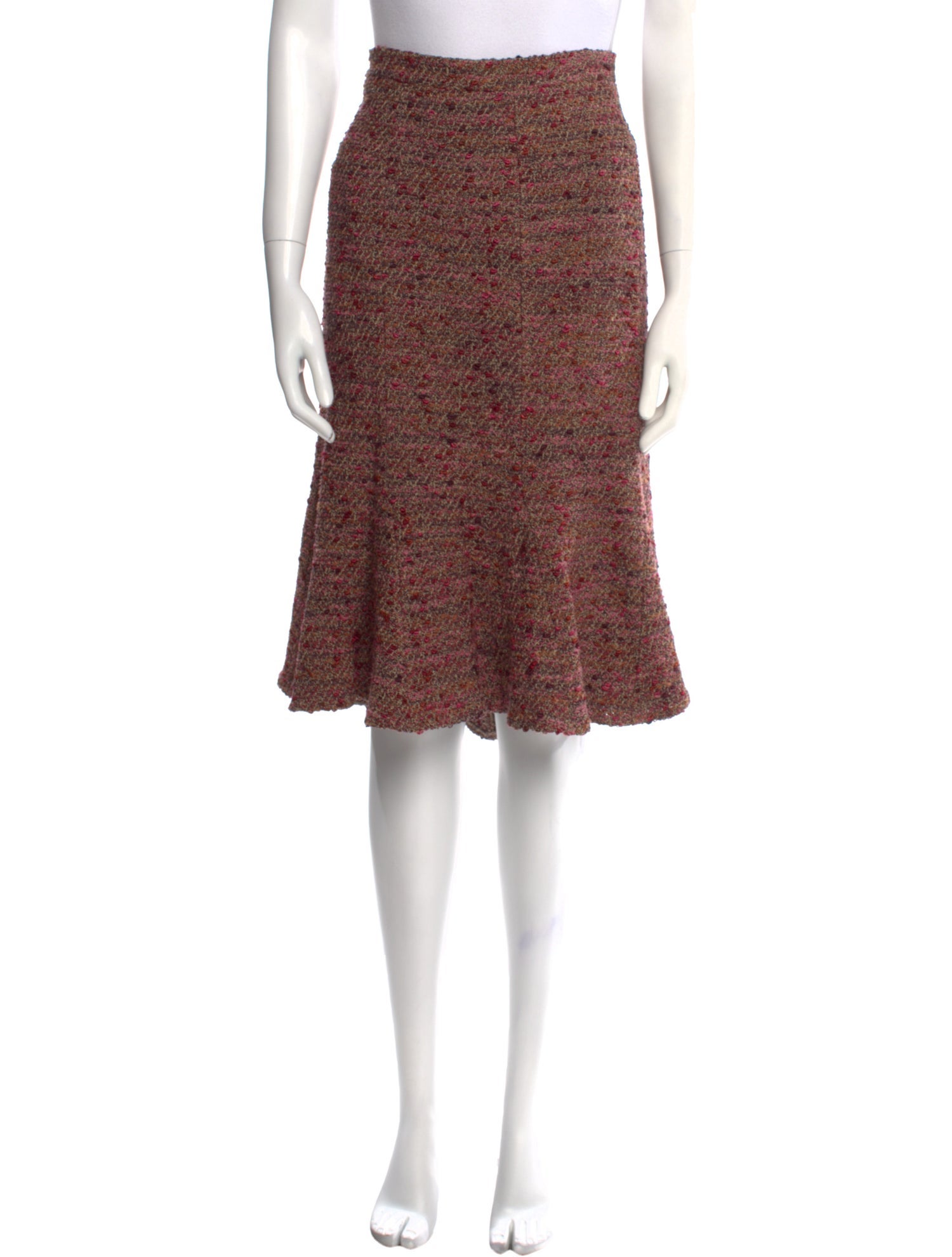 St. John Couture Floral Print Knee-Length Skirt