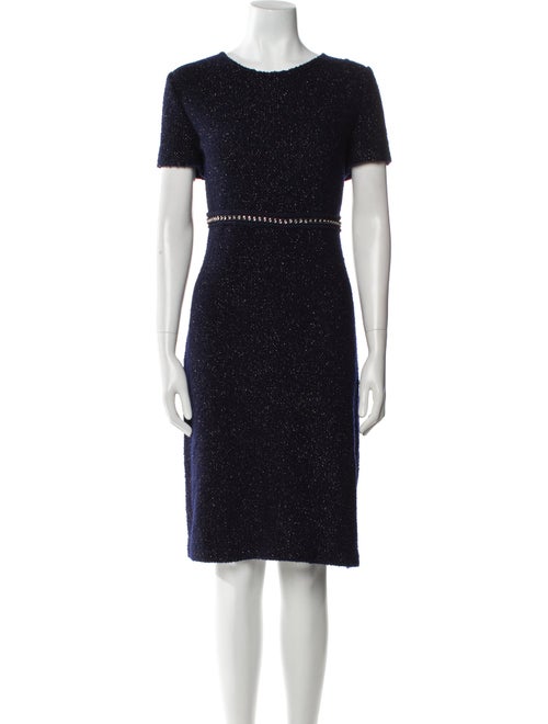 St. John Couture Wool Chain-Link Accents Dress Set