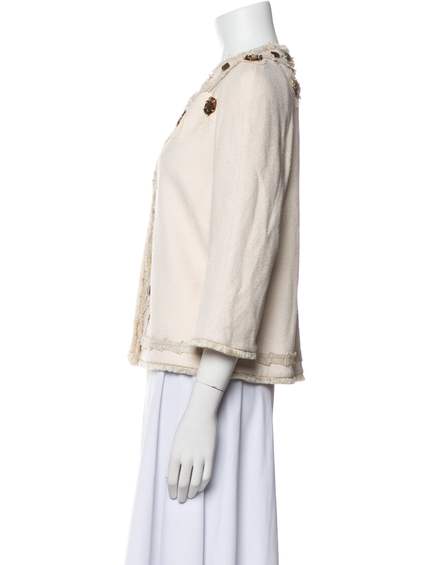 St. John Couture Wool Tweed Pattern Evening Jacket