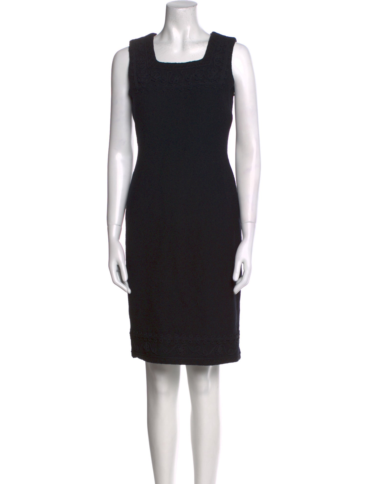 St. John Couture Square Neckline Knee-Length Dress