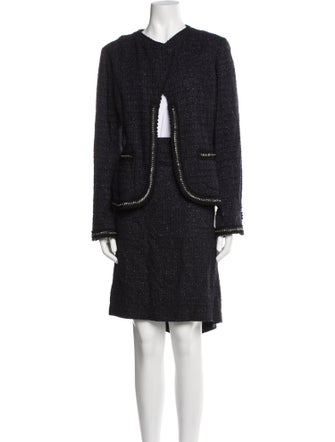 St. John Couture Tweed Pattern Skirt Suit