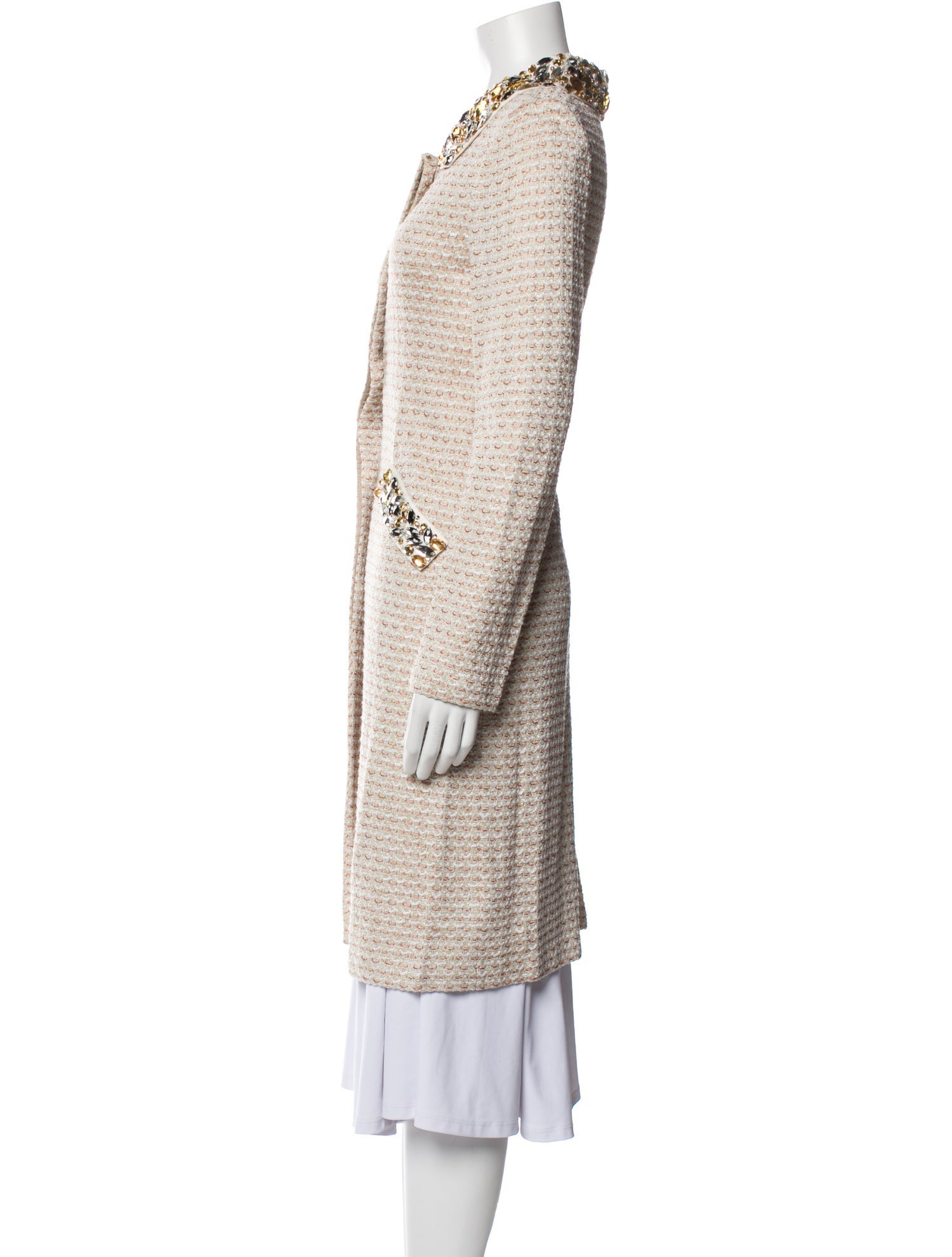 St. John Couture Tweed Pattern Coat