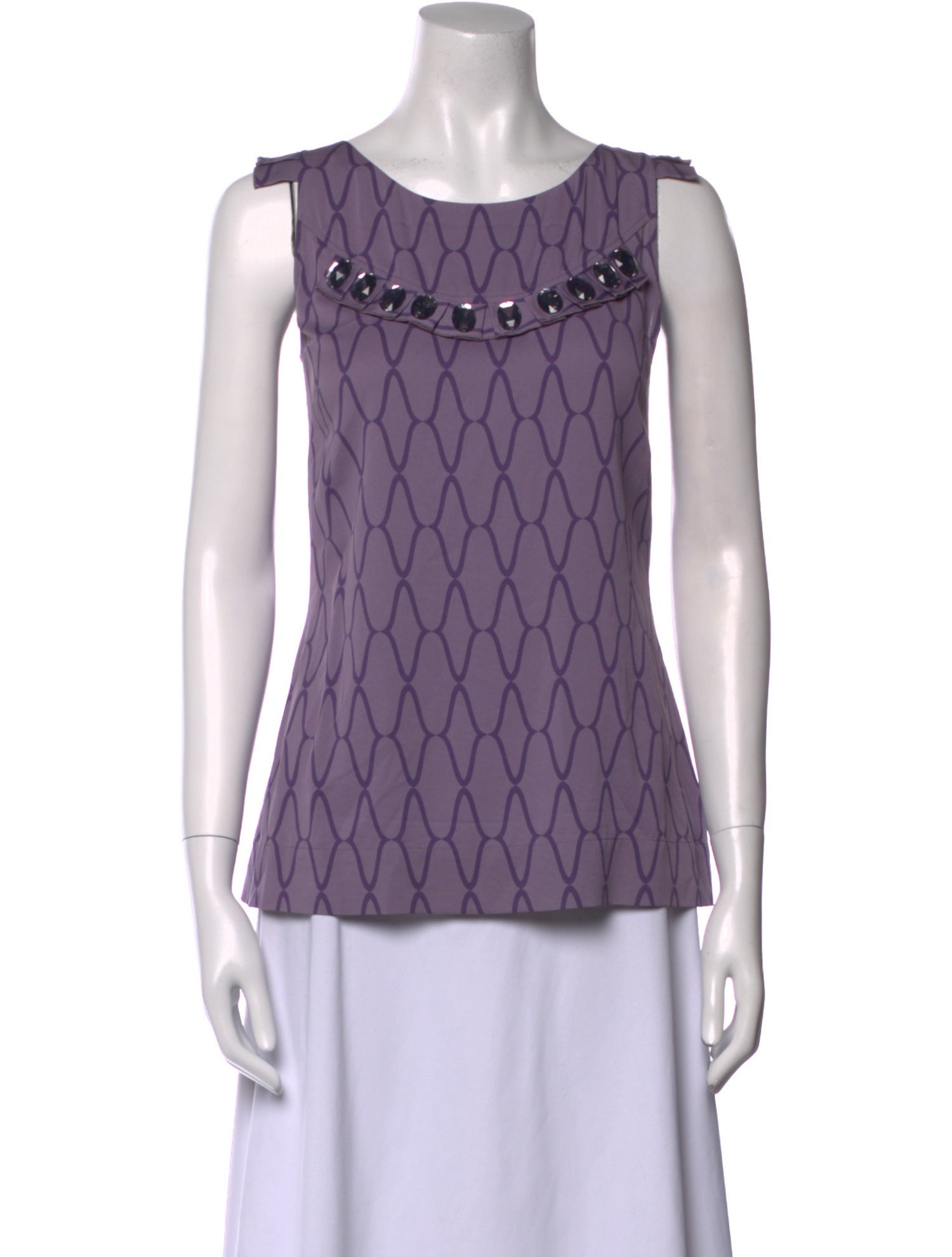 St. John Couture Silk Printed Top