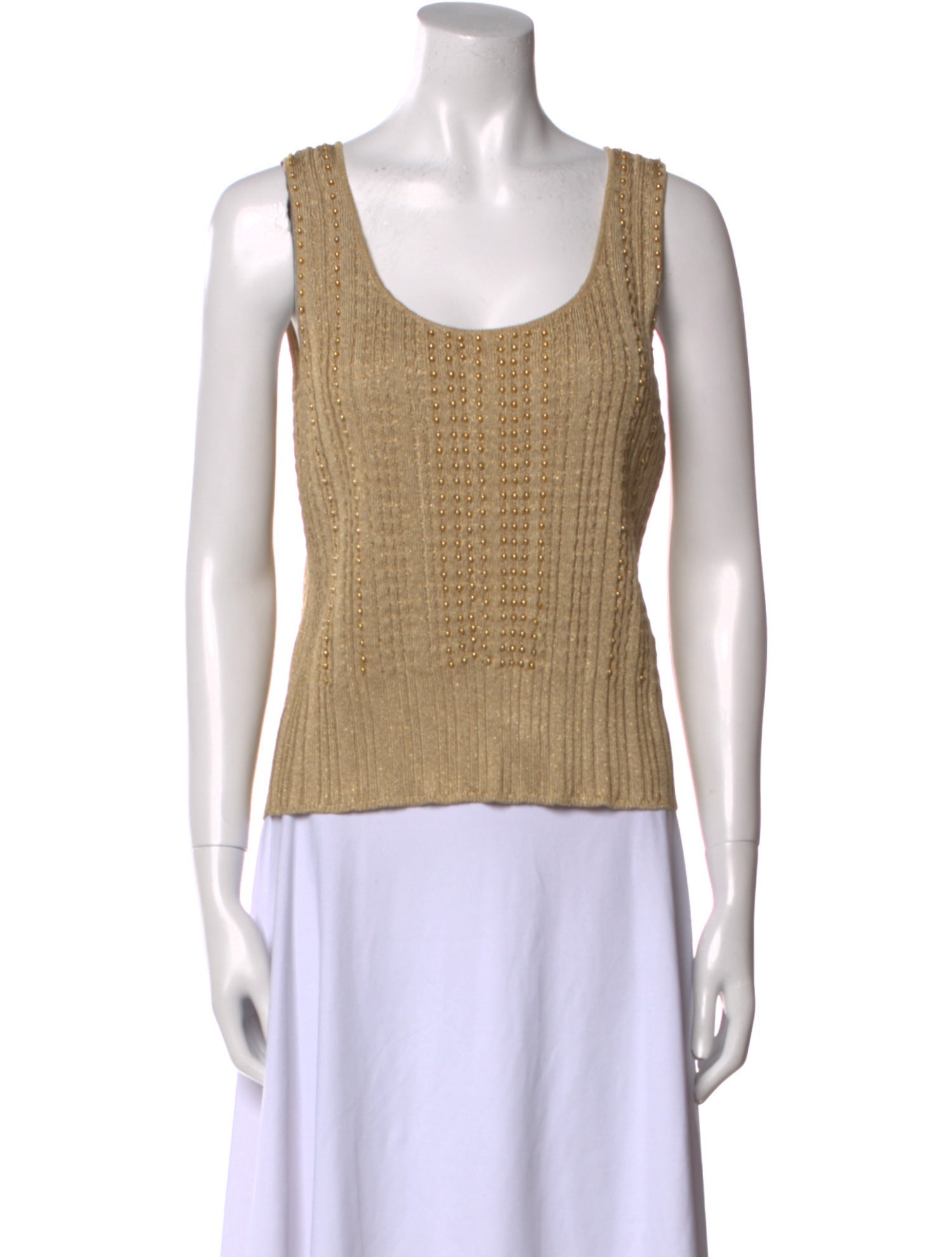 St. John Couture Wool Scoop Neck Top