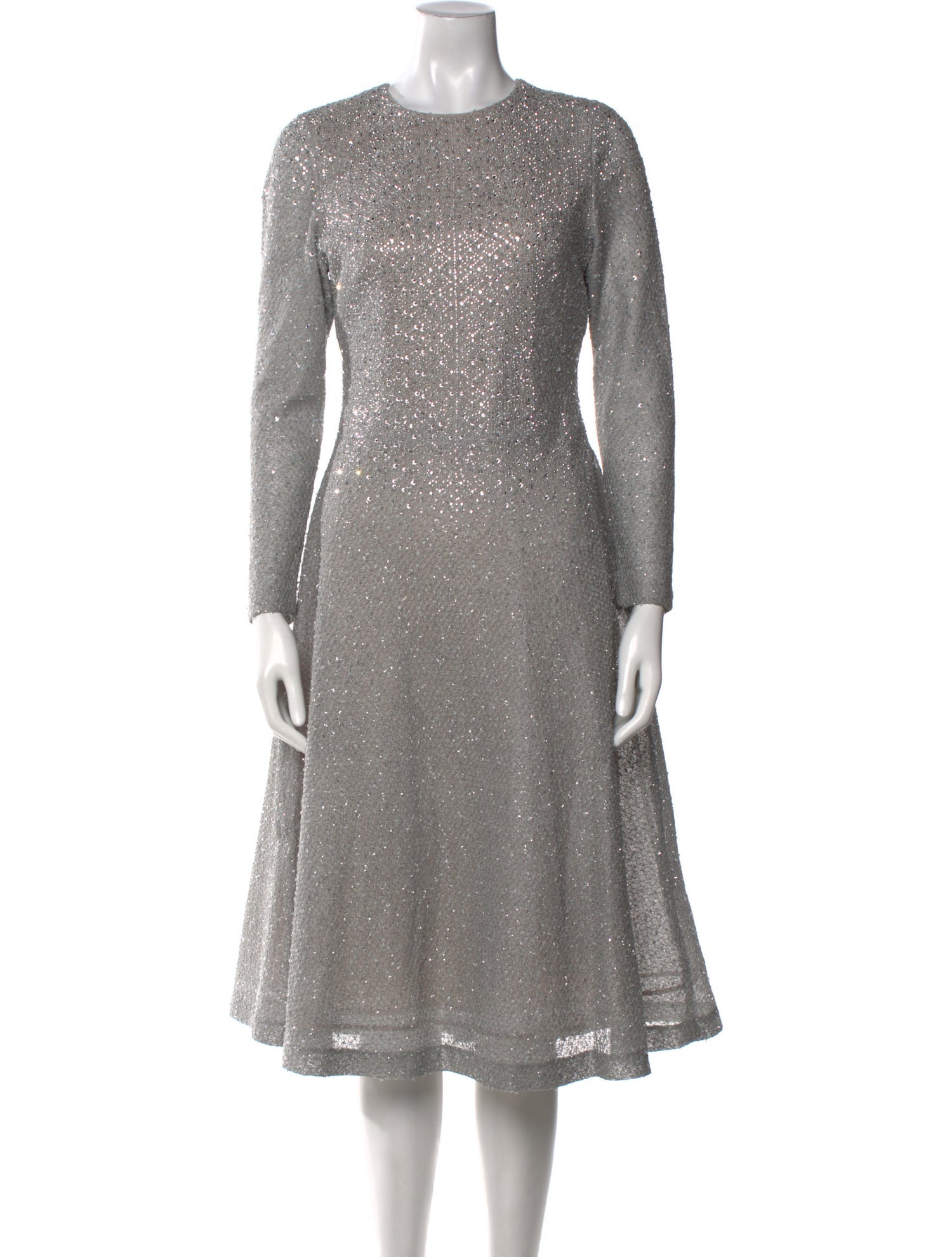 St. John Couture Crew Neck Midi Length Dress