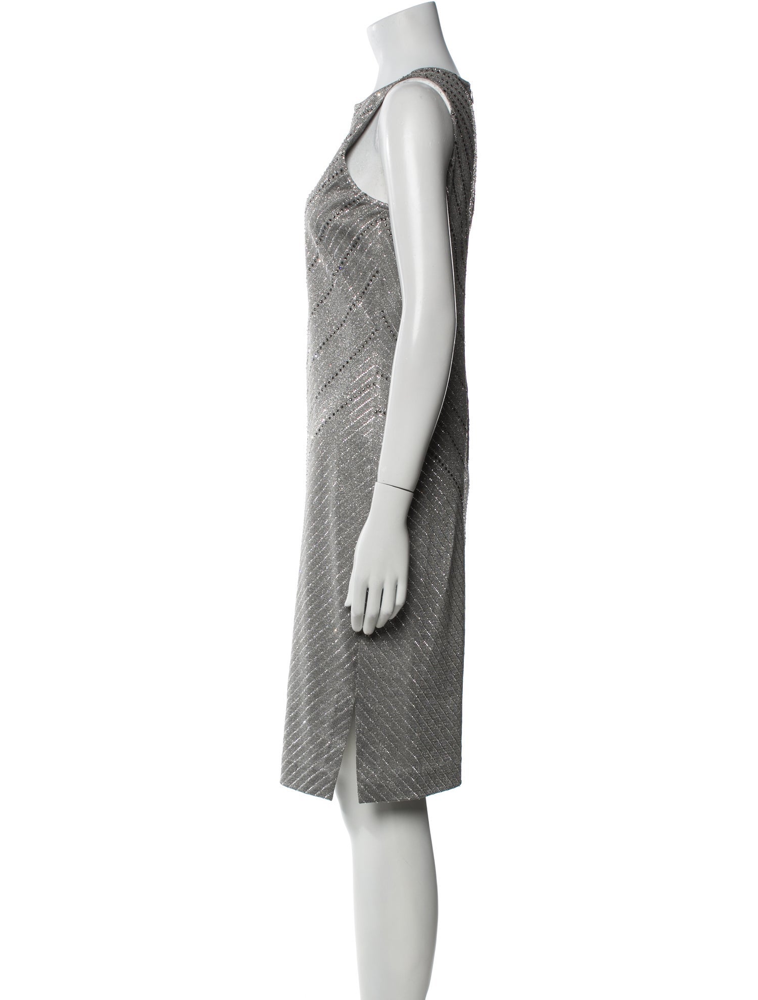 St. John Couture Bateau Neckline Knee-Length Dress