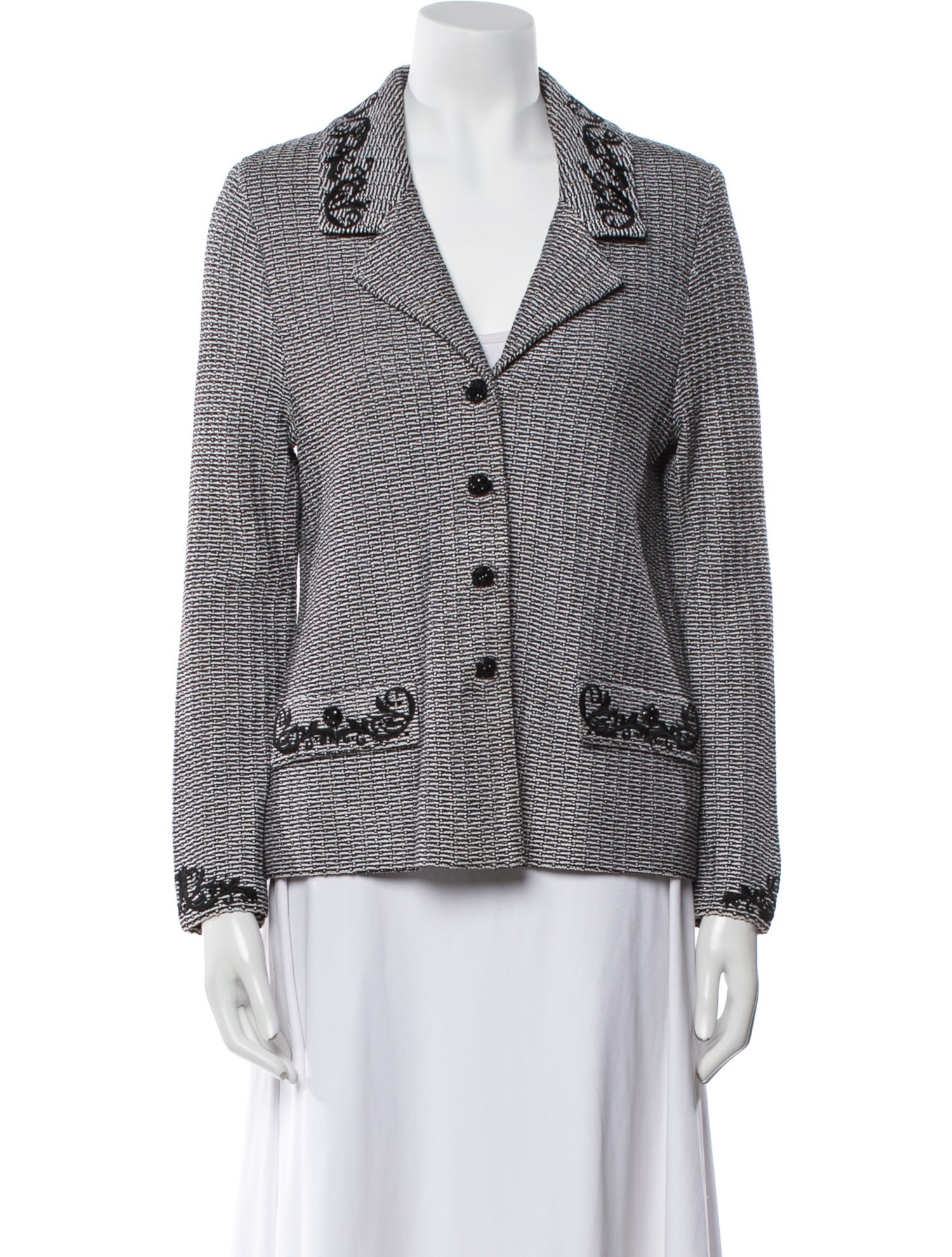 St. John Couture Houndstooth Print Blazer