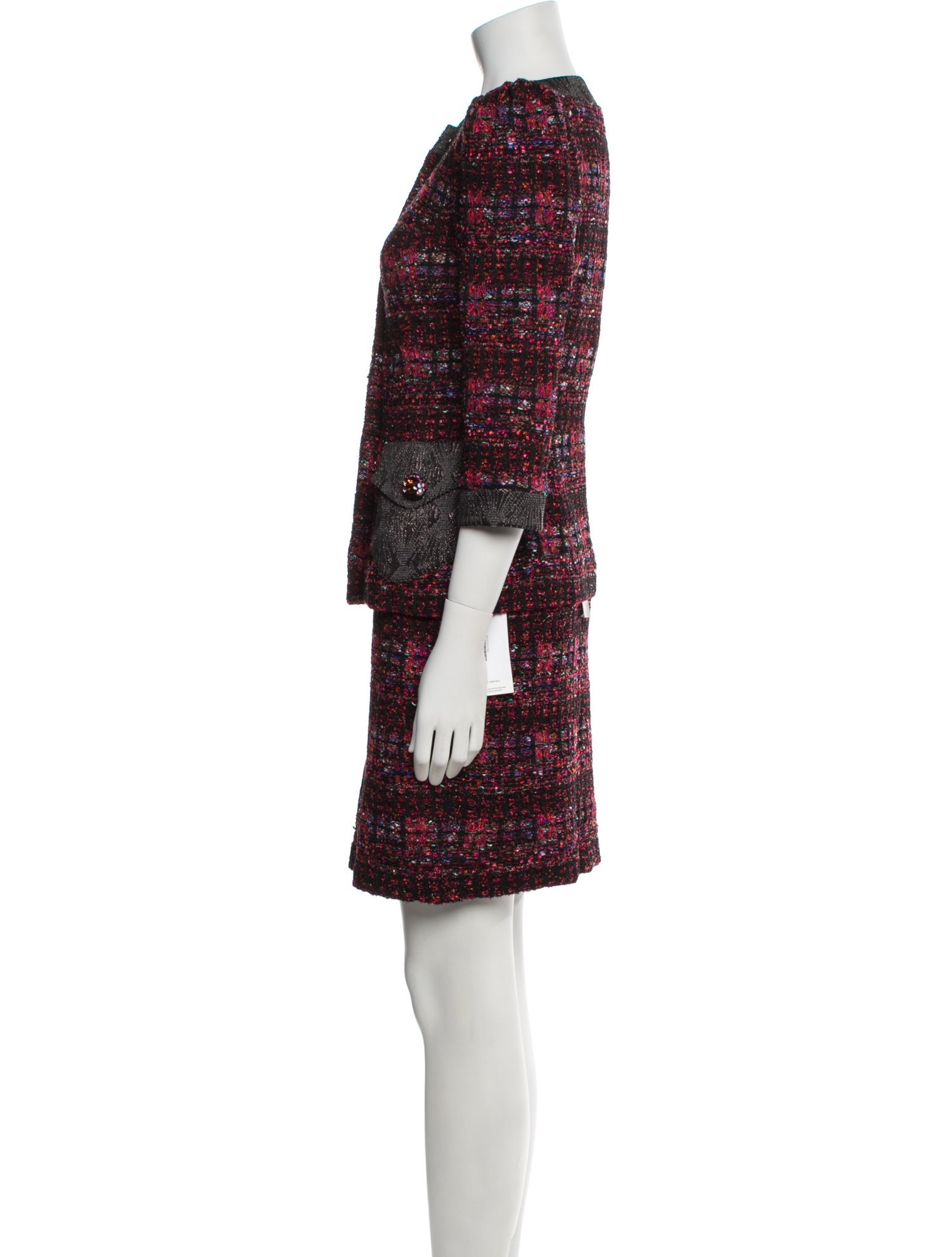 St. John Couture Tweed Pattern Glitter Accents Skirt Suit w/ Tags
