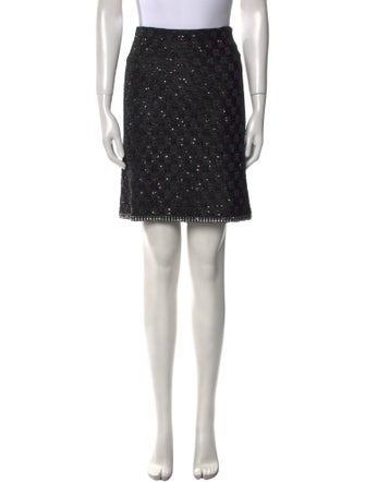 St. John Couture Beaded Accents Knee-Length Skirt