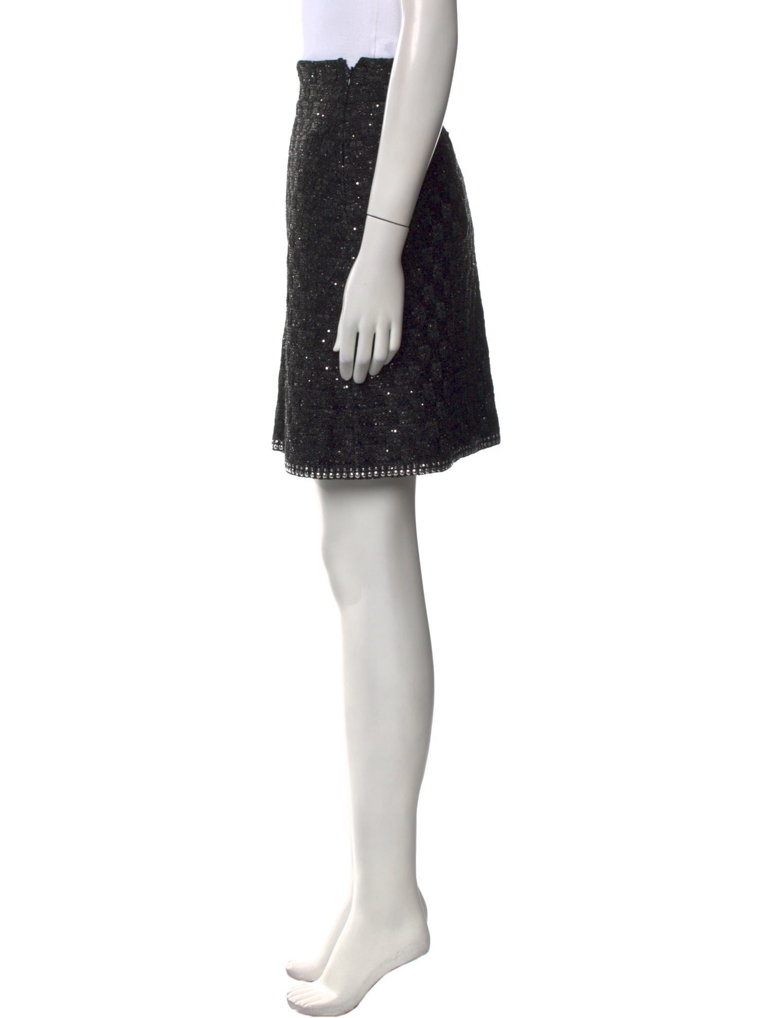 St. John Couture Beaded Accents Knee-Length Skirt
