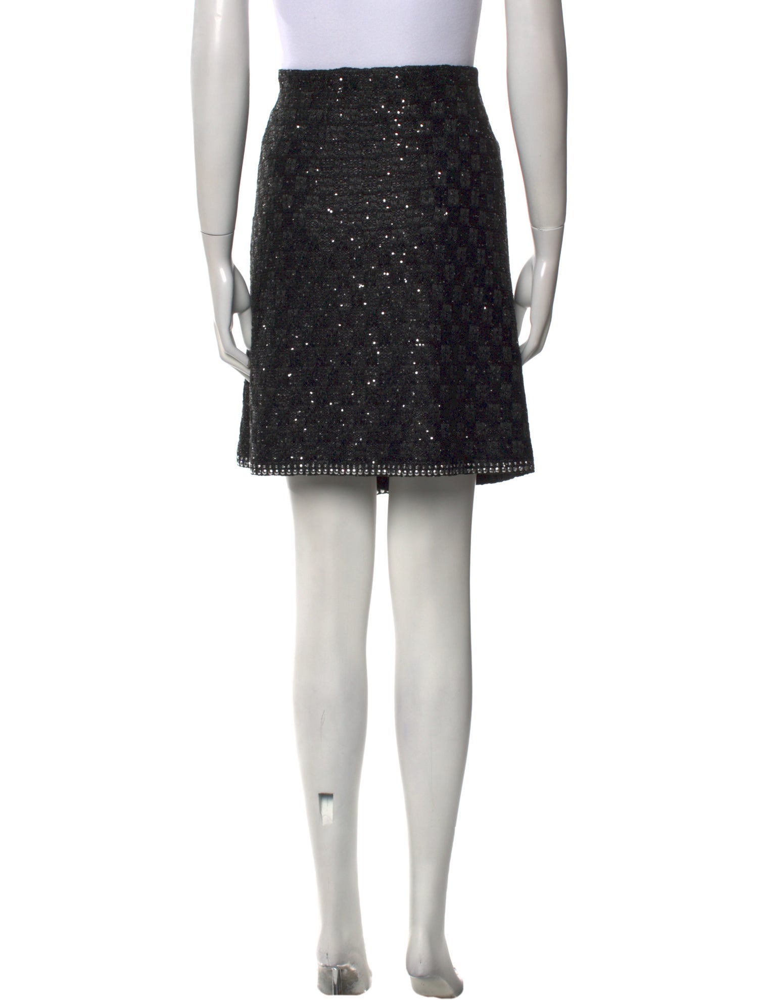 St. John Couture Beaded Accents Knee-Length Skirt