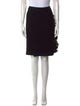 St. John Couture Feather Trim Knee-Length Skirt